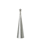Juletræ Creased cone sølv metal højde 30 cm - Tinashjem